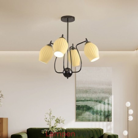 Nordic Pendelleuchte Kreative Schmiedeeisen Pistole Schwarz Staubblatt Deckenleuchte Nordic Pendelleuchte Kreative Schmiedeeisen Pistole Schwarz Staubblatt Deckenleuchte