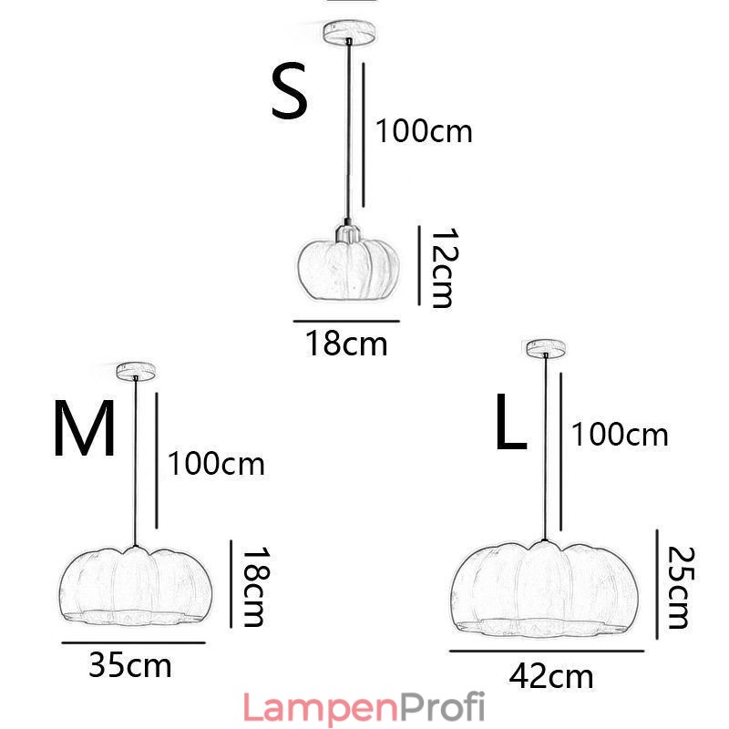 Einkopf-Kürbis-Pendelleuchte, japanische Retro-Deckenleuchte