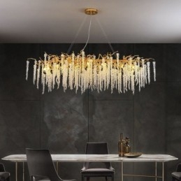 Nordische Pendelleuchte Golden Branch G9 Glas Kronleuchter
