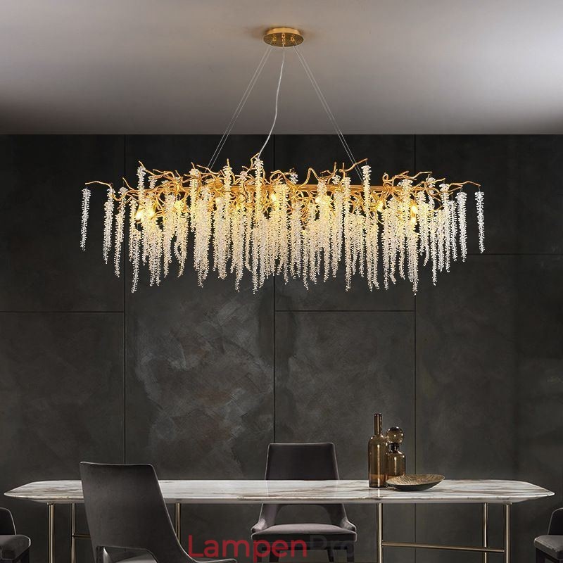 Nordische Pendelleuchte Golden Branch G9 Glas Kronleuchter