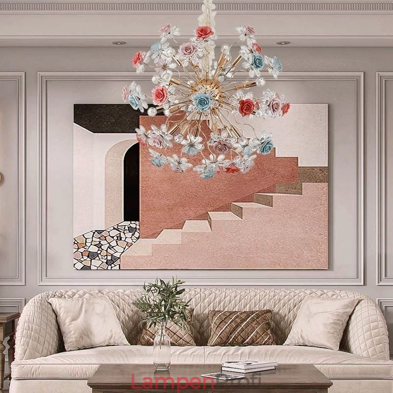 Dekorative Pendelleuchte Moderner Kristallblumen-Kronleuchter