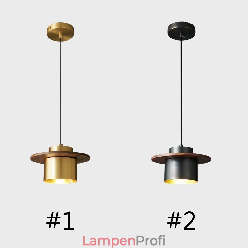 Moderne Pendelleuchte mit einer Leuchte aus Messing, Pendelleuchte, Insel