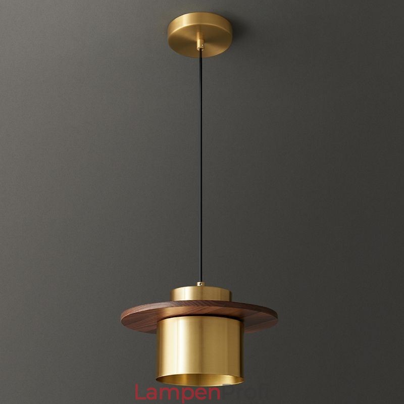 Moderne Pendelleuchte mit einer Leuchte aus Messing, Pendelleuchte, Insel