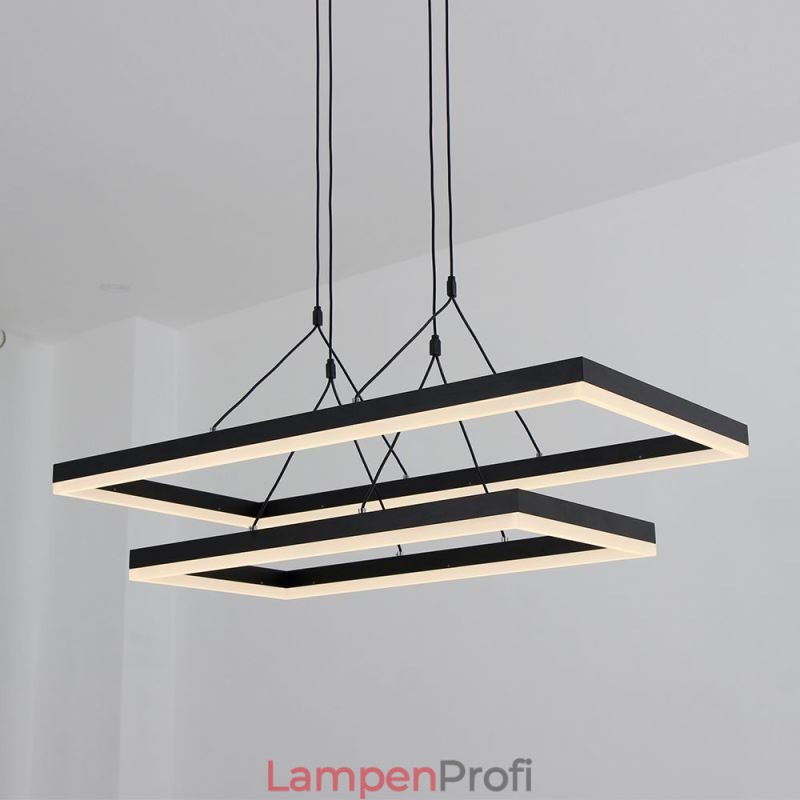 Moderner Rahmen Pendelleuchte Acryl Schwarz Kronleuchter
