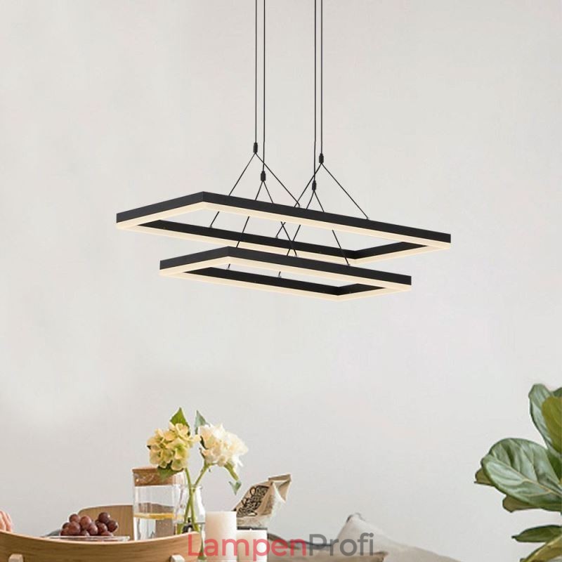 Moderner Rahmen Pendelleuchte Acryl Schwarz Kronleuchter