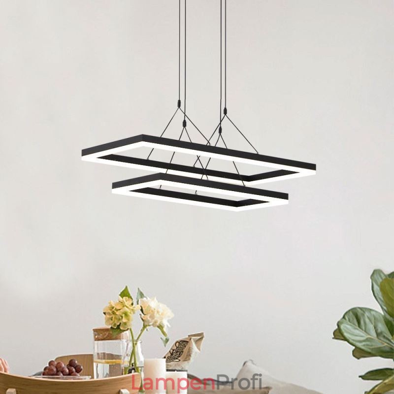Moderner Rahmen Pendelleuchte Acryl Schwarz Kronleuchter