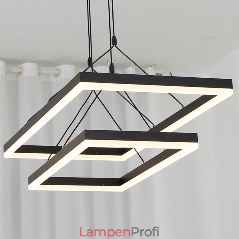Moderner Rahmen Pendelleuchte Acryl Schwarz Kronleuchter