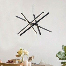 Moderne Pendelleuchte Dimmbare Schwarze Streifen Deckenlampe