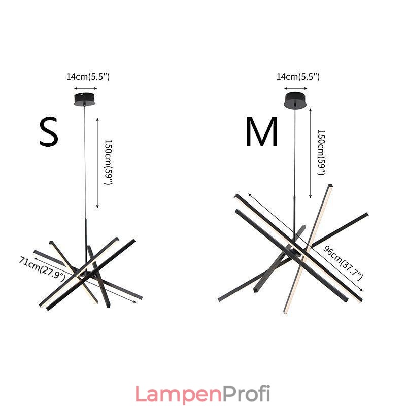 Moderne Pendelleuchte Dimmbare Schwarze Streifen Deckenlampe