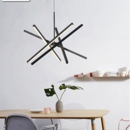 Moderne Pendelleuchte Dimmbare Schwarze Streifen Deckenlampe