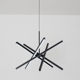Moderne Pendelleuchte Dimmbare Schwarze Streifen Deckenlampe
