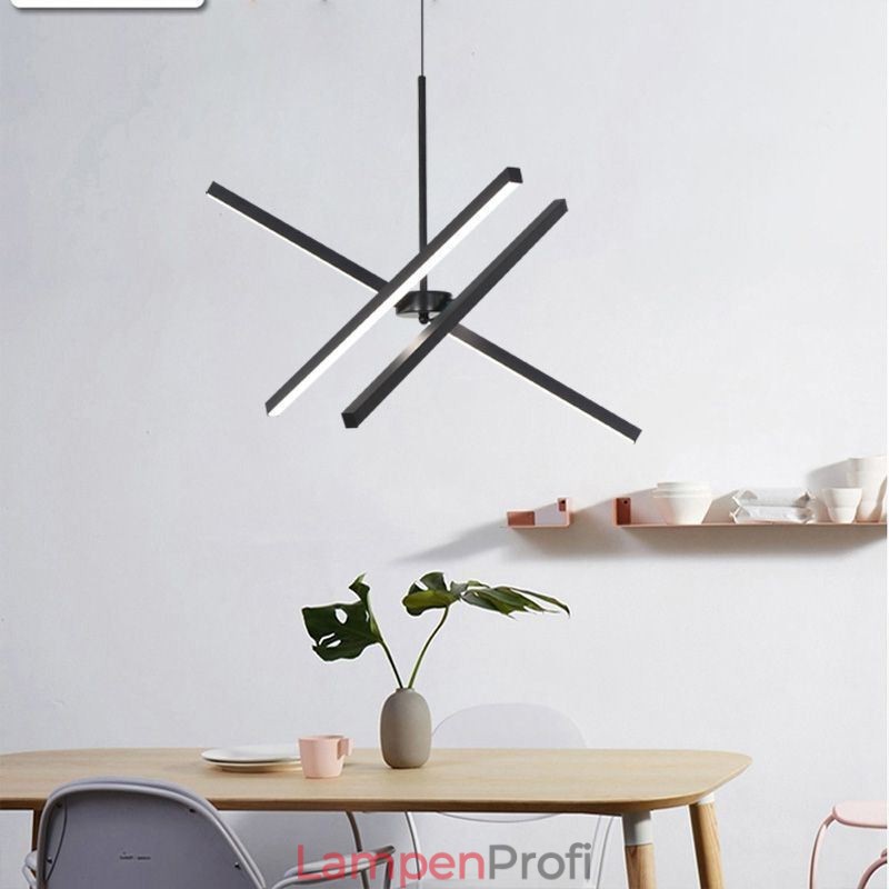 Moderne Pendelleuchte Dimmbare Schwarze Streifenlampe
