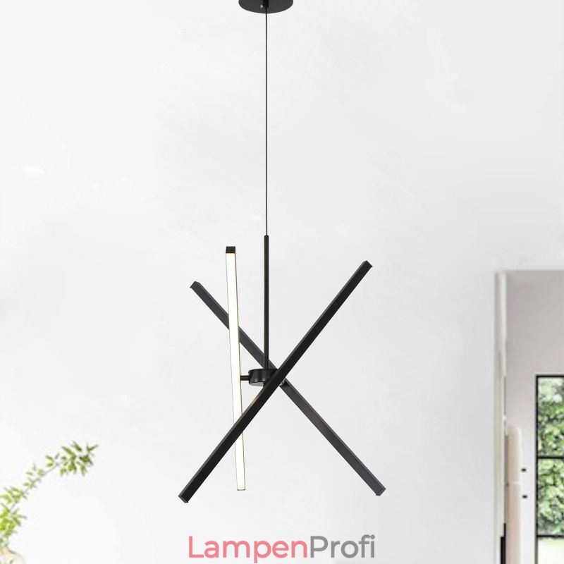 Moderne Pendelleuchte Dimmbare Schwarze Streifenlampe