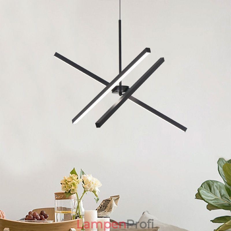 Moderne Pendelleuchte Dimmbare Schwarze Streifenlampe