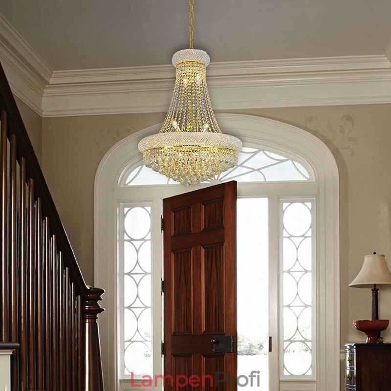 Kronleuchter in Kronenform, luxuriöse Pendelleuchte aus Kristall