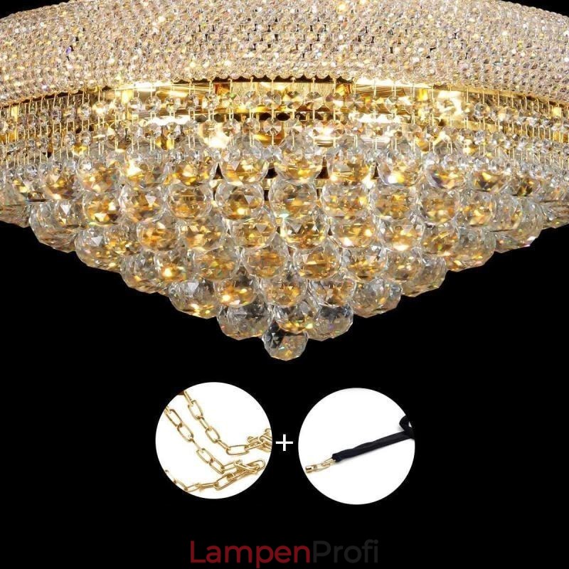 Kronleuchter in Kronenform, luxuriöse Pendelleuchte aus Kristall