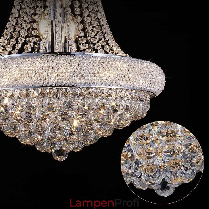 Kronleuchter in Kronenform, luxuriöse Pendelleuchte aus Kristall