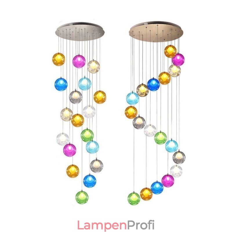 Moderne Pendelleuchte mit Kristallkugeln, farbenfroher Kristallleuchter (farbenfroher Stil, bitte kontaktieren Sie uns)