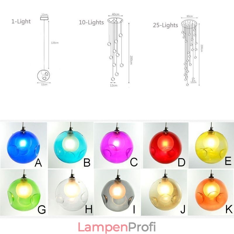 Moderne Pendelleuchte mit Kristallkugeln, farbenfroher Kristallleuchter (farbenfroher Stil, bitte kontaktieren Sie uns)