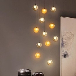 Moderne Pendelleuchte mit Kristallkugeln, farbenfroher Kristallleuchter (farbenfroher Stil, bitte kontaktieren Sie uns)