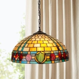 Buntglas Pendelleuchte Vintage Hängelampe