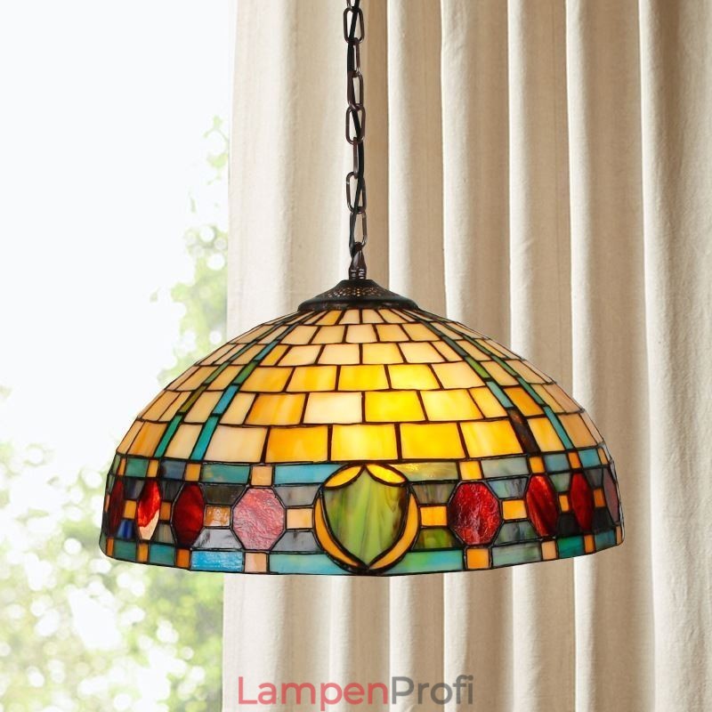 Buntglas Pendelleuchte Vintage Hängelampe