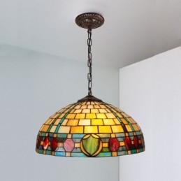 Buntglas Pendelleuchte Vintage Hängelampe