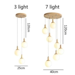 Japanische Pendelleuchte aus Holz Nordische Hängelampe aus Glas