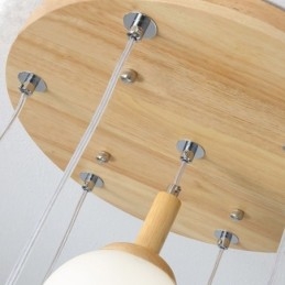 Japanische Pendelleuchte aus Holz Nordische Hängelampe aus Glas