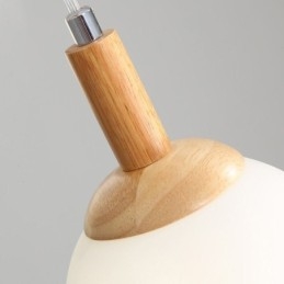Japanische Pendelleuchte aus Holz Nordische Hängelampe aus Glas