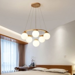 Japanische Holz-Kronleuchter-Molekül-Pendelleuchte