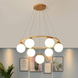 Japanische Holz-Kronleuchter-Molekül-Pendelleuchte