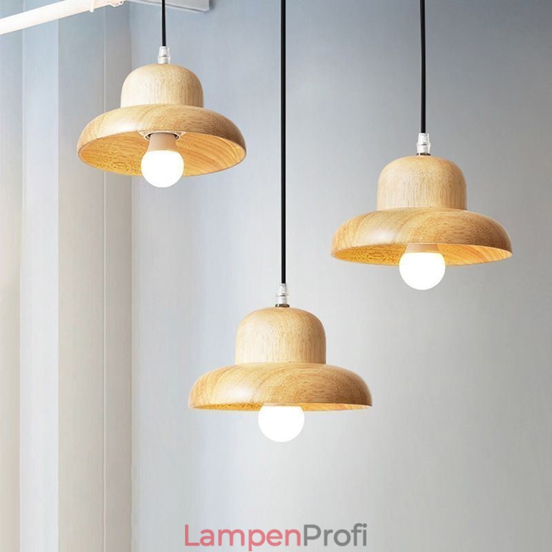 Japanische Holz Pendelleuchte Hut Hängelampe