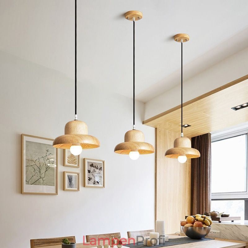 Japanische Holz Pendelleuchte Hut Hängelampe