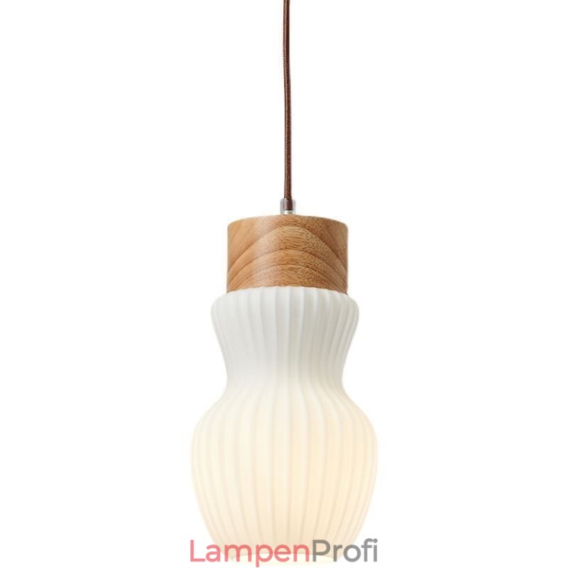 Japanische Holz Pendelleuchte Glaskessel Hängeleuchte