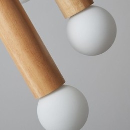 Japanische Holz Pendelleuchte 6 Lichter Hängeleuchte