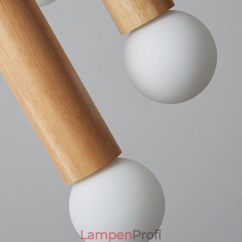 Japanische Holz Pendelleuchte 6 Lichter Hängeleuchte