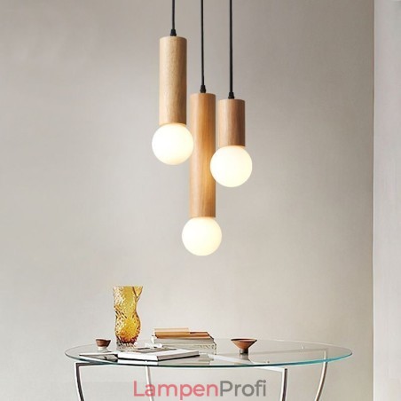 Japanische Holz Pendelleuchte 3 Lichter Hängeleuchte Japanische Holz Pendelleuchte 3 Lichter Hängeleuchte