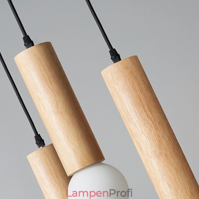 Japanische Holz Pendelleuchte 3 Lichter Hängeleuchte