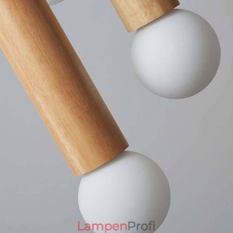 Japanische Holz Pendelleuchte 3 Lichter Hängeleuchte