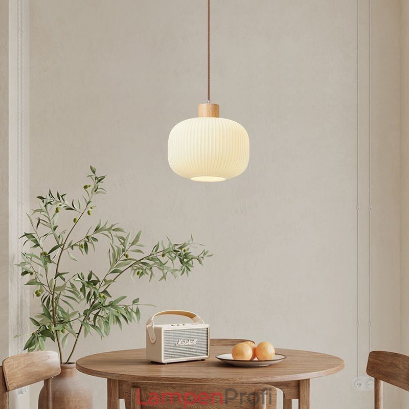 Japanische Holz Pendelleuchte Glas Laterne Hängeleuchte