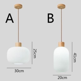 Japanische Holz Pendelleuchte Glas Laterne Hängeleuchte