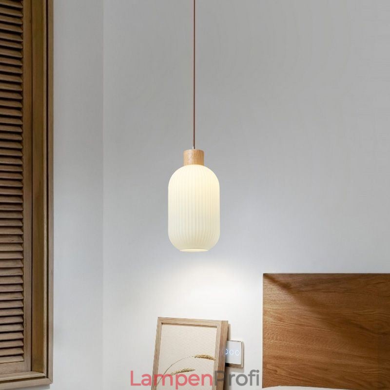 Japanische Holz Pendelleuchte Glas Laterne Hängeleuchte
