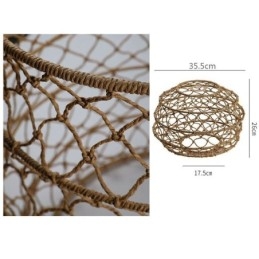 Moderne pastorale Pendelleuchte Kreative Rattan Hängeleuchte mit faltbarem Lampenschirm