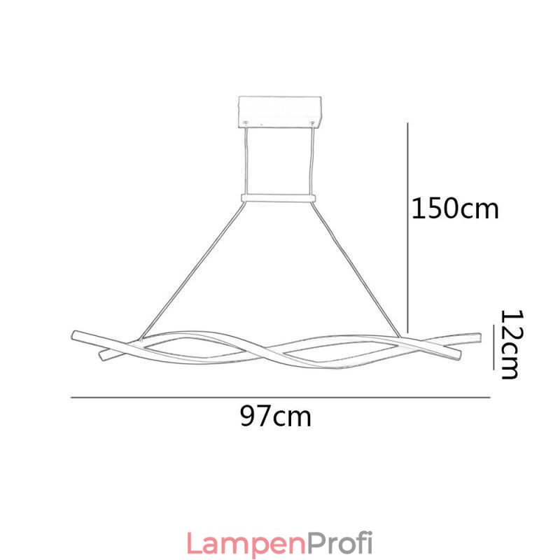 Moderne Pendelleuchte Twist Design Hängelampe Esszimmer