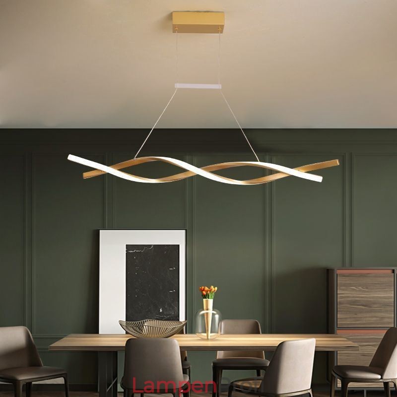 Moderne Pendelleuchte Twist Design Hängelampe Esszimmer