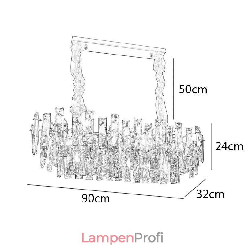 Europäische Glas Kronleuchter Licht Oval Pendelleuchten