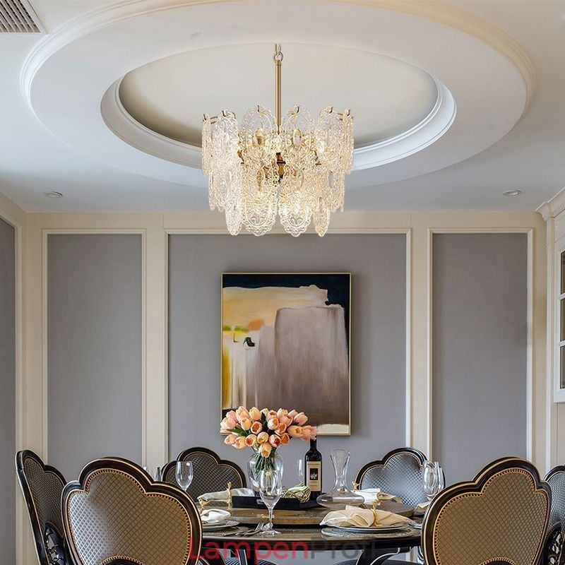 Moderne Glas Pendelleuchte Dekoration Bronze Gold Kronleuchter