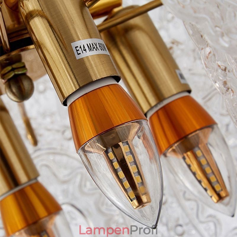 Moderne Glas Pendelleuchte Dekoration Bronze Gold Kronleuchter