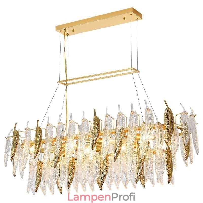 Künstlerische Glas Kronleuchter Feder Oval Pendelleuchte